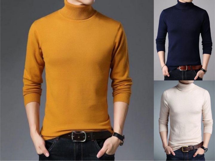 knitted turtle neck long sleeve for men's | Lazada PH
