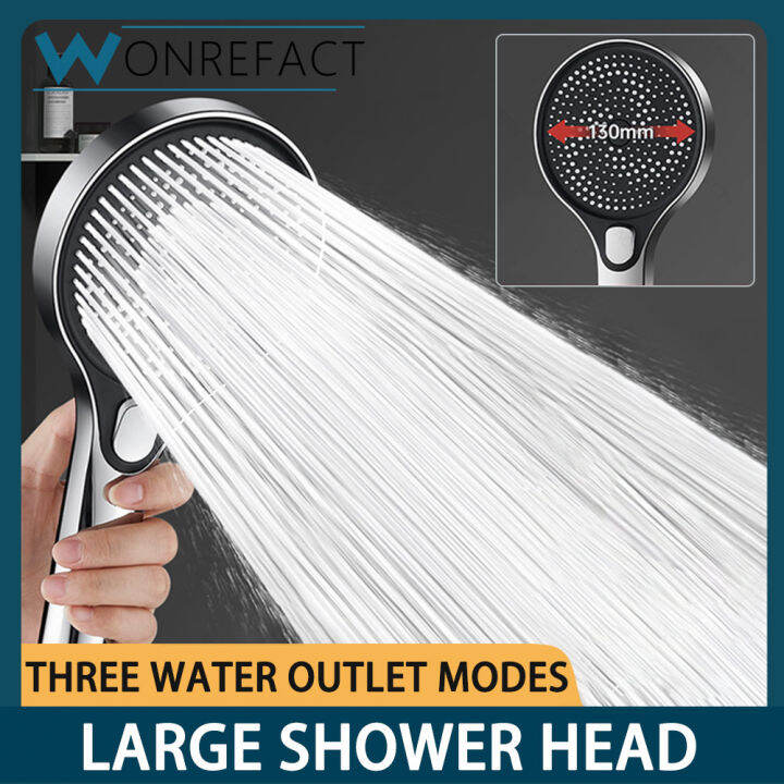 Pressurized Shower Head 13cm Large Panel Universal Bathroom 3-Mode ...