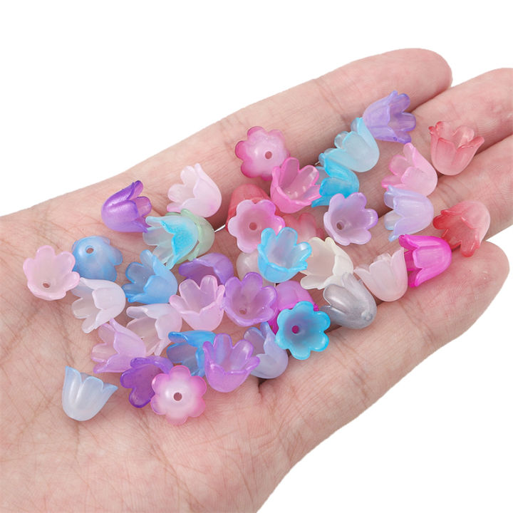 50pcs Flower Charms Pendant Floral Dangle Charms Beads For Diy Necklace  Bracelet Earring Jewelry Making