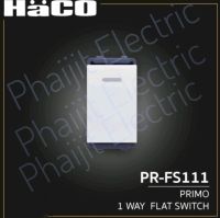 HACO PR-FS111 Primo สวิตช์แบบเรียบทางเดียว รหัส PR-FS111 Flat Switch 1 Way Switch 16A 250V