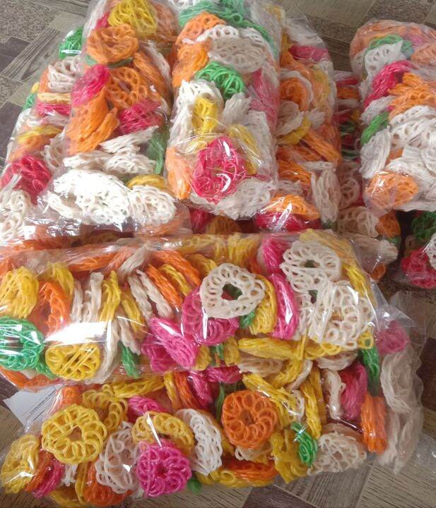 1 kg kerupuk mawar warna warni, kerupuk keriting, | Lazada Indonesia