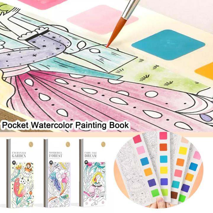 Pocket Gouache Coloring Notes Doodle Picture Books Pocket Book