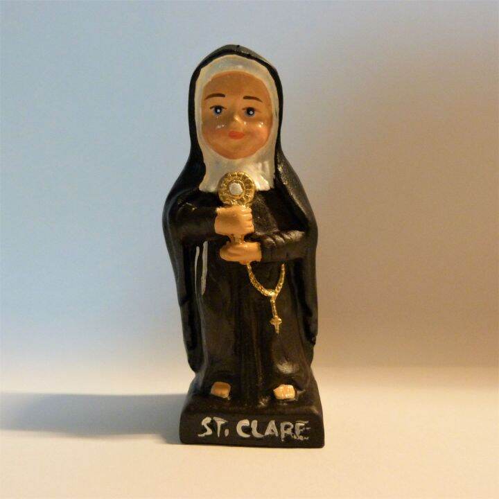 St. Clare - Bambini Chibi Mini Religious Saints Figurine Fiber Resin ...