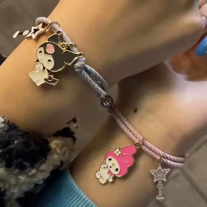2pcs/set Couple Magnetic Bracelet Cartoon Cute Little Rubber Band  Friendship Bracelet Shirley Rose Duffy Bear Sun Animal Bracelet Jewelry  Couple Love Token | Lazada PH