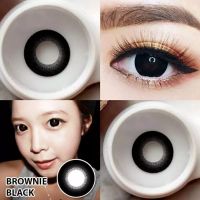 คอนแทคเลนส์ รุ่น Brownie ยี่ห้อ Pitchylens/Pretty doll ตาโต สีดำ มีค่าสายตา