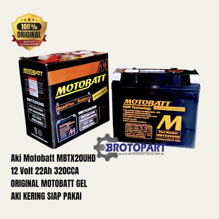 Aki Motor Gel Motobatt MBTX20UHD Original Accu Kering 12v 20Ah | Lazada