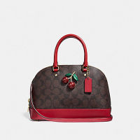 MINI SIERRA SATCHEL IN SIGNATURE CANVAS WITH CHERRY (COACH F72751)