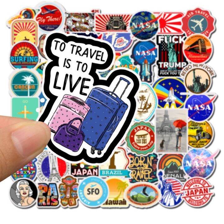 sticker-สติ๊กเกอร์-travel-h-36-ท่องเที่ยว-50-ชิ้น-เดินทาง-นาซ่า-นาซา-nasa-ตั้งแคมป์-แคมป์-เดิน-ป่า-แคมป์ปิ่ง-วินเทจ-อวกาศ-outdoor-เดินป่า-แคมป์-ป่า-กระเป๋า-กระเดินทาง-เครื่องบิน-ต่างประเทศ