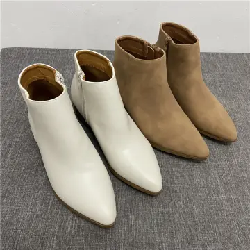 White pointed toe ankle on sale booties