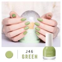 สีทาเล็บกึ่งเจล #J46 สีเขียว green  #สวยหรู #วิ้งวิ้ง ✅ แบบไม่ต้องอบ