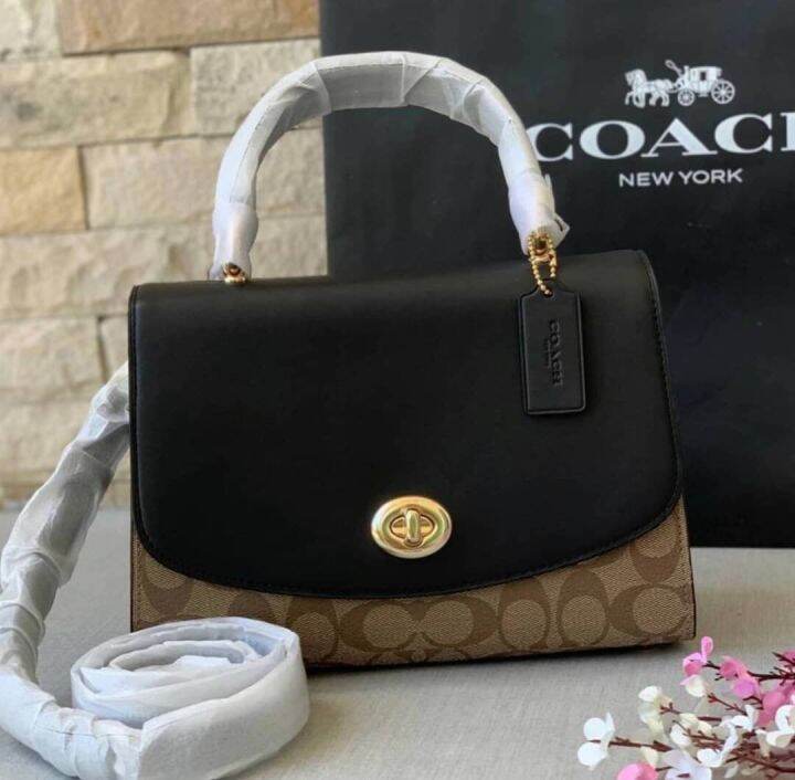💥COACH TILLY TOP HANDLE SATCHEL WITH SIGNATURE CANVAS Lazada.co.th