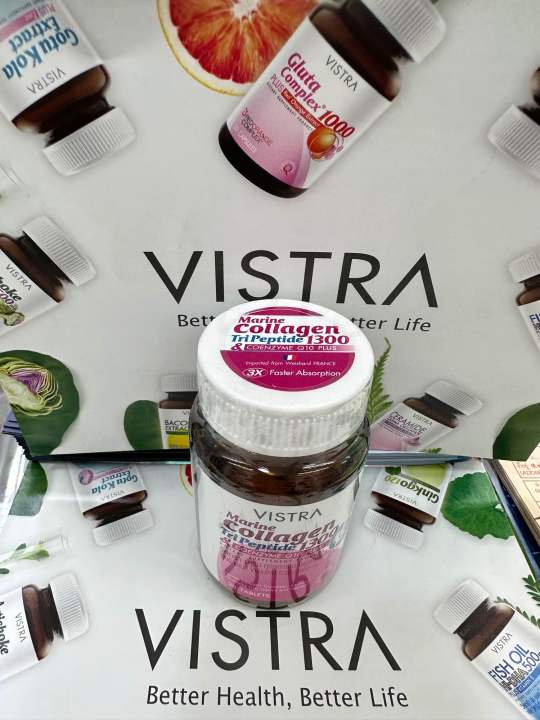 vistra-marine-collagen-tripeptide-1300-plus-coenzyme-q10-คอลลาเจน-1ขวด-30เม็ด