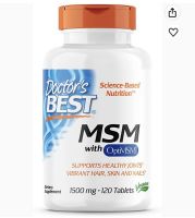 exp 10/25 Doctors Best MSM with OptiMSM, Non-GMO, Gluten Free, Joint Support, 1500 mg, 120 Tablets