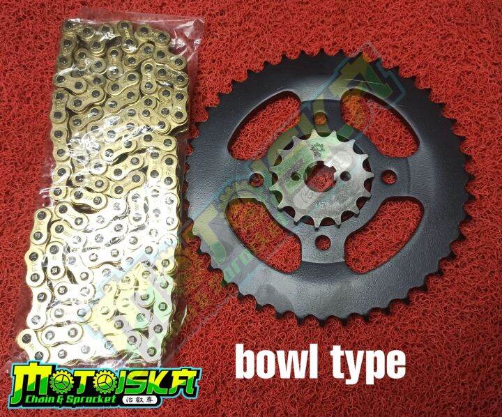 TVS APACHE RTR 150 160 180 ( FLAT or BOWL) Chain & Sprocket set Lazada PH