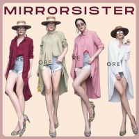 ?ป้าย Mirrorsister 00131.3 เสื้อเชิ้ตยาวทรงเก๋ ด้านในสั้นด้านนอกยาว