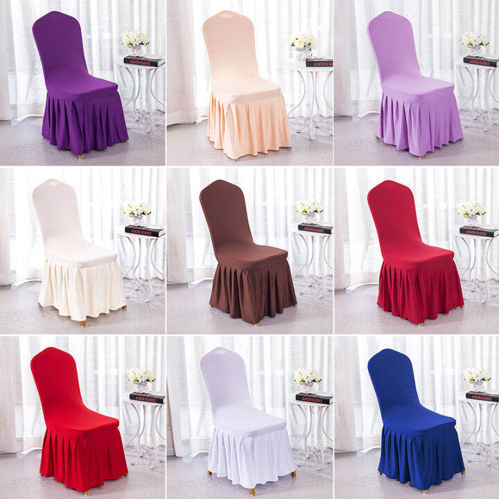 White Simple Hotel Restaurant Dining Table Seat Cover Wedding Banquet