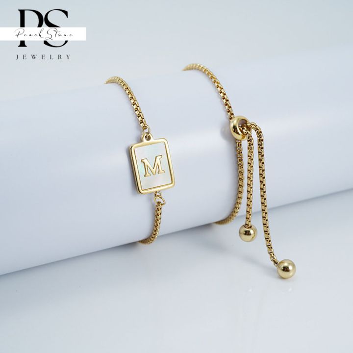 Letter Charm Bracelet for Girls in Gold Plating