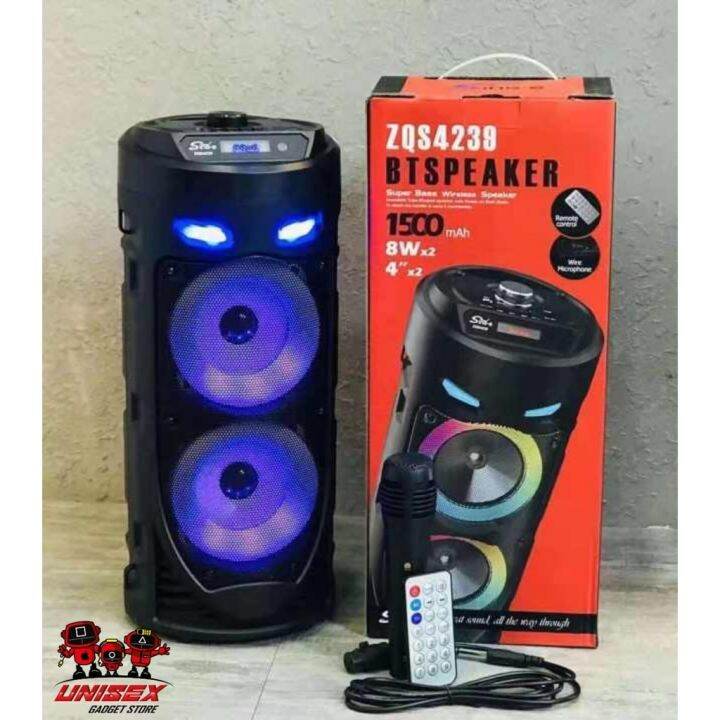 ZQS-4239 WIRELESS BLUETOOTH HIGH BASS SPEAKER WITH FREE MICROPHONE | Lazada