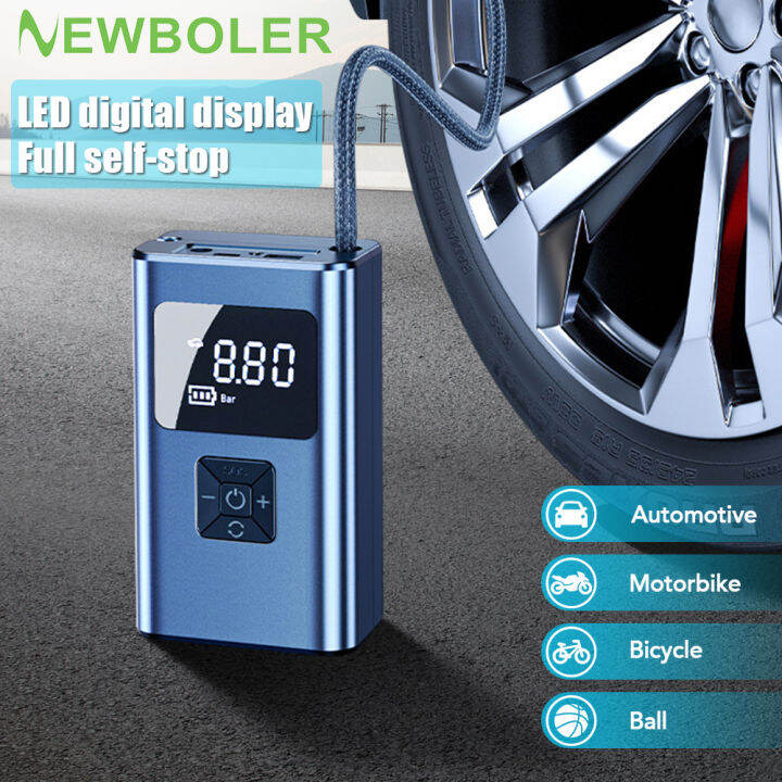 Newboler Wireless Digital Display Electric Air Pump LED Lighting Tire ...