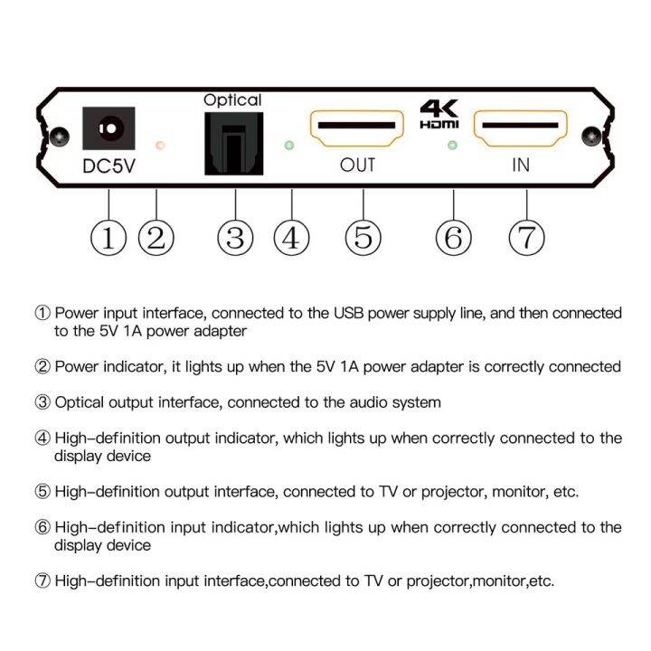 4k-60hz-hdmi-2-0-audio-extractor-สนับสนุน-r-l-เอาต์พุต-amp-volume-control-yuv-4-4-4-hdr-hdmi-audio-extractor-hdcp-2-2