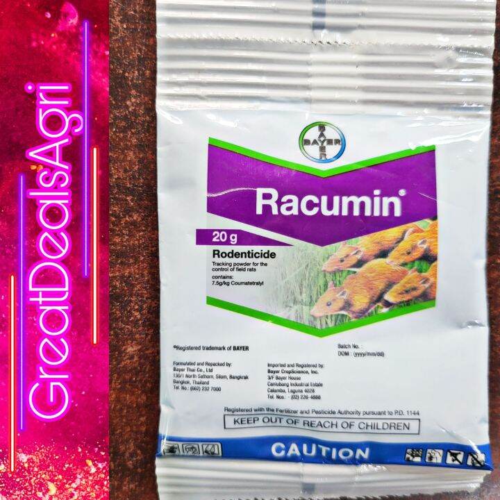 Racumin 20g rodenticide / rat killer / rat poison by Bayer Lazada PH