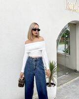 WHOOPIE OFF-SHOULDER TOP เสื้อปาดไหล่ ปาดเเขน ตรงอกผ้า 2 ชั้น ไม่บาง