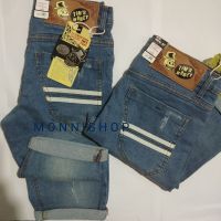 M.JEANS กางเกงยีนส์ขาสั้นชาย ยีนส์สามส่วน ยีนส์ฟอก ยีนส์ผ้ายืด เอว 28-42 นิ้ว