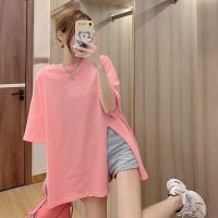 VONE เสื้อยืด Oversize คอตตอน100% สไตล์เกาหลี แหวกข้าง เซ็กซี่ เบาๆ พร้อมส่ง #SS2