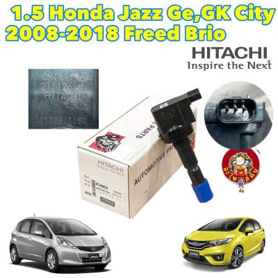 คอยล์จุดระเบิด  ปลั๊กเล็ก Hitachi ซิตี้ แจ๊ส 1.5 Honda Jazz Ge,GK City 2008-2018 Freed Brio