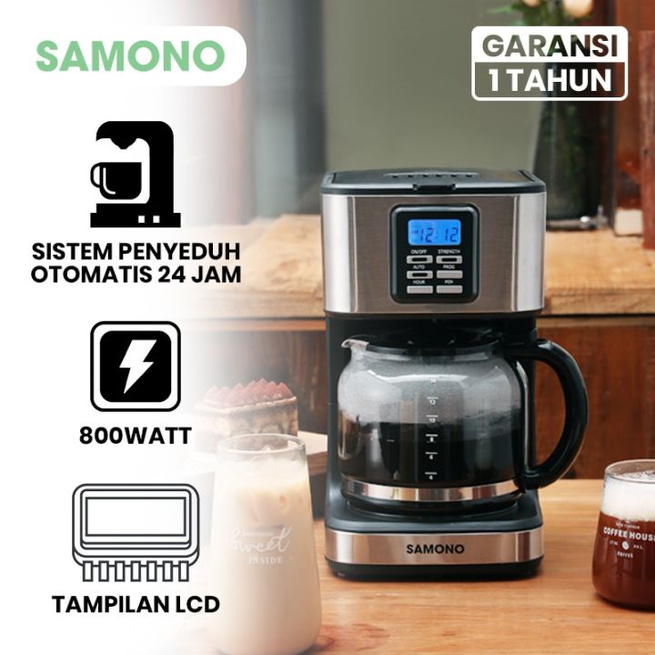 SAMONO SW-CMEB18 Coffee Maker Mesin Kopi Otomatis 1.8L Tampilan