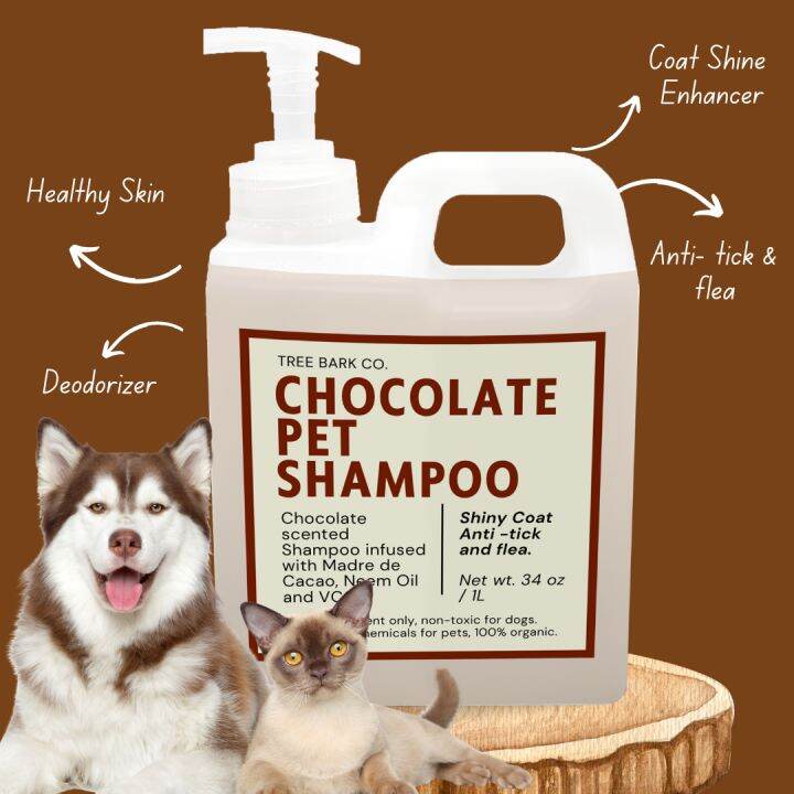 Chocolate Pet Cat & Dog Shampoo Anti Ticks & Fleas Deodorizer Coat