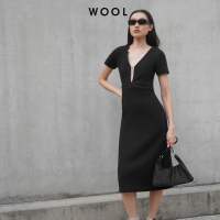 WOOL - SYLVIA DRESS เดรสยาว ผ้ายืด ผ้าร่อง