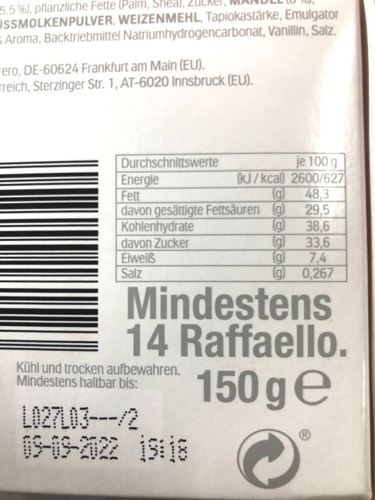 ferrero-raffaello-เฟอร์เรโร่รอชเชอร์-ราเฟลโล่-ไวท์ช็อกโกแลตสอดไส้มะพร้าว