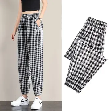 Checkered jogger pants sale