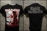 เสื้อยืดคอกลม สกรีนลาย IRON MAIDEN