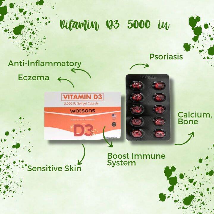 Vitamin D3 5000 iu AntiInflammatory Psoriasis Eczema Dermatitis