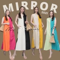 ?ป้าย MiRRoRSiSTER เดรสยาวสลับสี2โทนเก๋ๆ