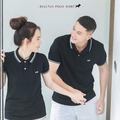 เสื้อโปโล bulltus brand สีดำ  รอบอก 38-60 นิ้ว