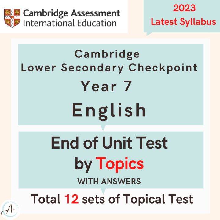 [Hardcopy]Cambridge Lower Secondary Checkpoint Y7 English Topical Test ...