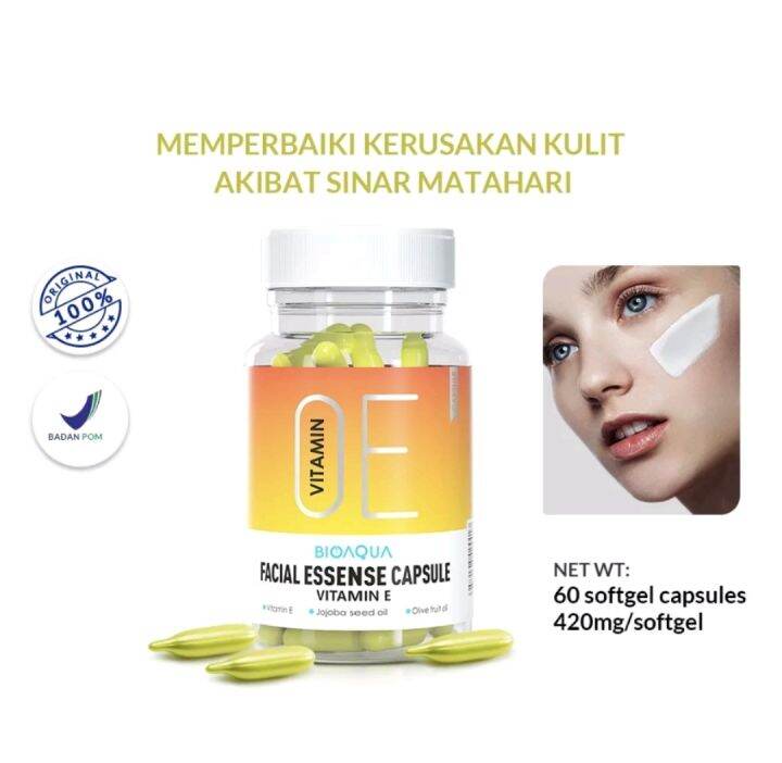 BPOM BIOAQUA vitamin E facial essence capsul serum vitamin c wajah