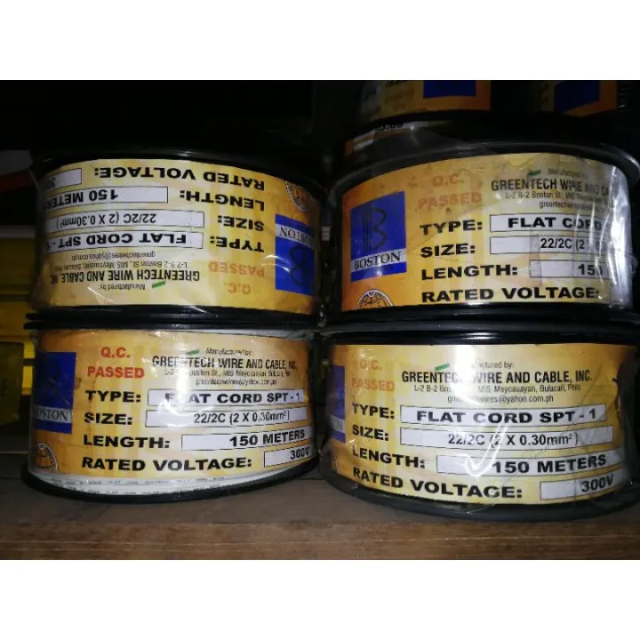 22/2C (0.30mm²)Boston Flat Cord Duplex Wire (1 Roll) 2C Electrical Extension Wire Electrical