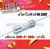 ฟิวส์ ฟิวส์เซรามิค สโลโบฟิวส์ 8A 250VAC/DC ฟิวส์หางหนู ขนาด 20mmX5mm ยี่ห้อ LittelFuse คุณภาพสูงจากโรงงาน/ใช้ในวงจรป้องกันไฟเกิน/แผงวงจร/อื่นๆ