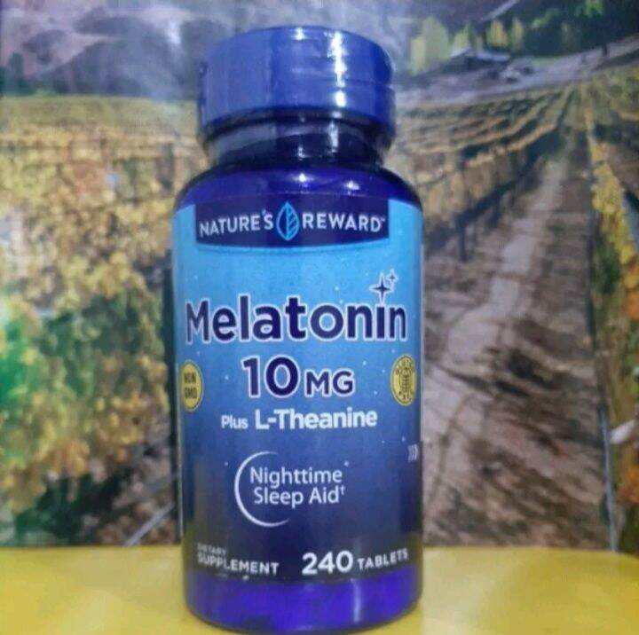 Melatonin 10mg Plus LTheanine 5.5mg 240 Tablets EXPIRY June 2025 Nature's Reward Nighttime