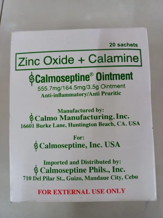 Calmoseptine (zinc oxide + calamine) topical ointment 4pcs sacht
