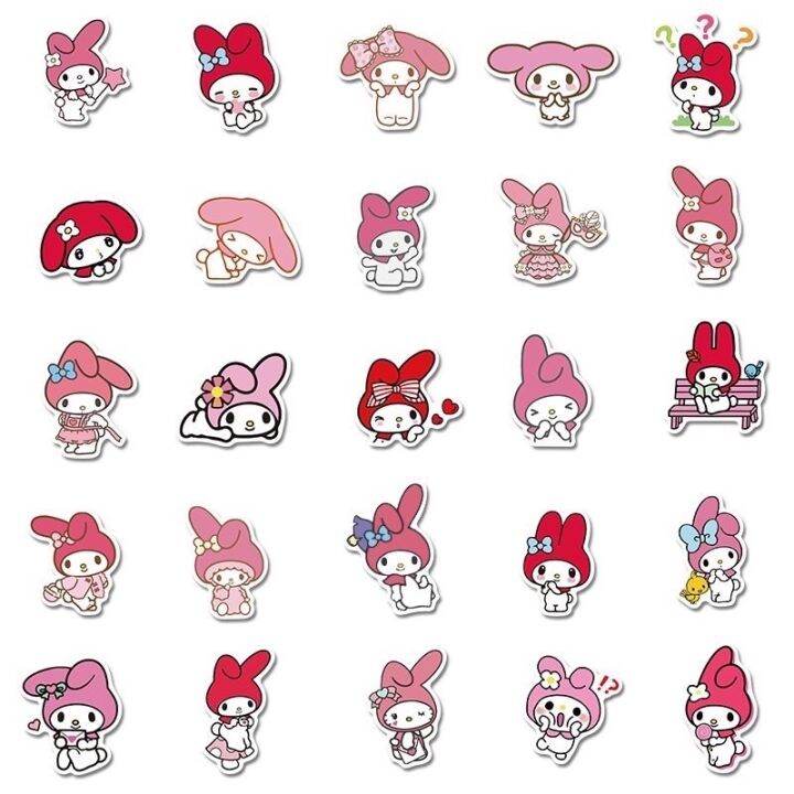 sticker-สติ๊กเกอร์-mymelody-h-53-มายเมโลดี้-50ชิ้น-kuromi-คุโรมิ-hello-kitty-ซานริโอ้-คิตตี้-sanrio-มายเม-เมโลดี้-mymelody-สติกเกอ-สติ๊กเกอร์สีชมพู-สติ๊กเกอร์โทนสีชมพู-สติ๊กเกอร์น่ารัก-สติ๊กเกอร์มายเม