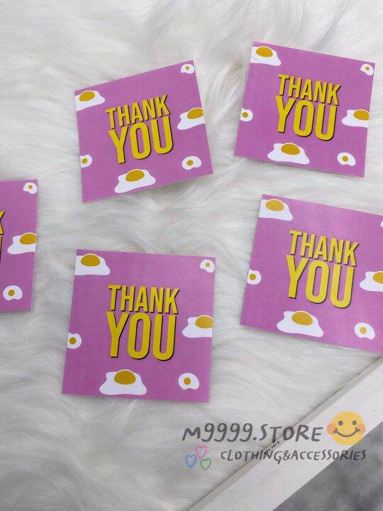 การ์ดขอบคุณลูกค้า-thank-you-card-น้องไข่ดาว-เซ็ตละ-40-ใบ-ตกใบละ-1-บาท