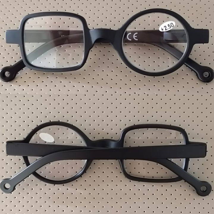 as029-แว่นสายตายาว-แว่นตาอ่านหนังสือ-แว่นตากลมเหลี่ยม-ขารู-แว่นสายตาแนววินเทจ-แว่นสายตายาวแปลก