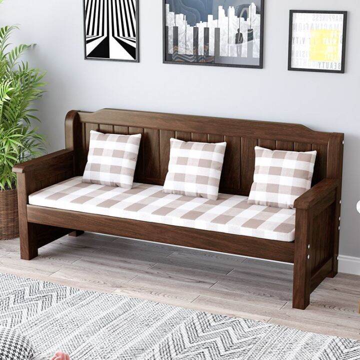 Solid Wood Sofa Bench Small Apartment Balcony Living Room Simple Wooden