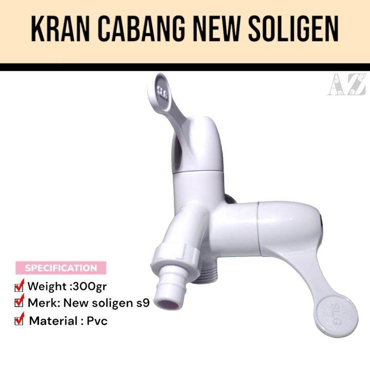 Keran Kran Cabang Pvc New Soligen S Engkol Kran Mesin Cuci Double Lazada Indonesia