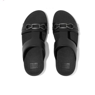 รองเท้า Fitflop Hallye Chain Leather H-Bar Slides Size 41(US 9)